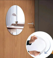 Oval Shape Flexible Self Adhesive Non-Glass Mirror Sticker