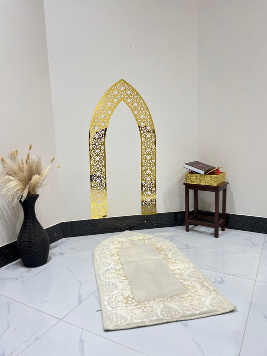 Mehrab Wall Art for Prayer Room – Elegant Islamic Decor with Allah Calligraphy
